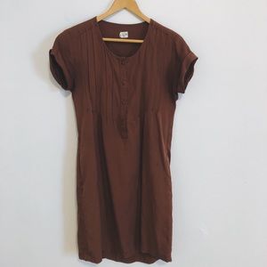 dark maroon button dress